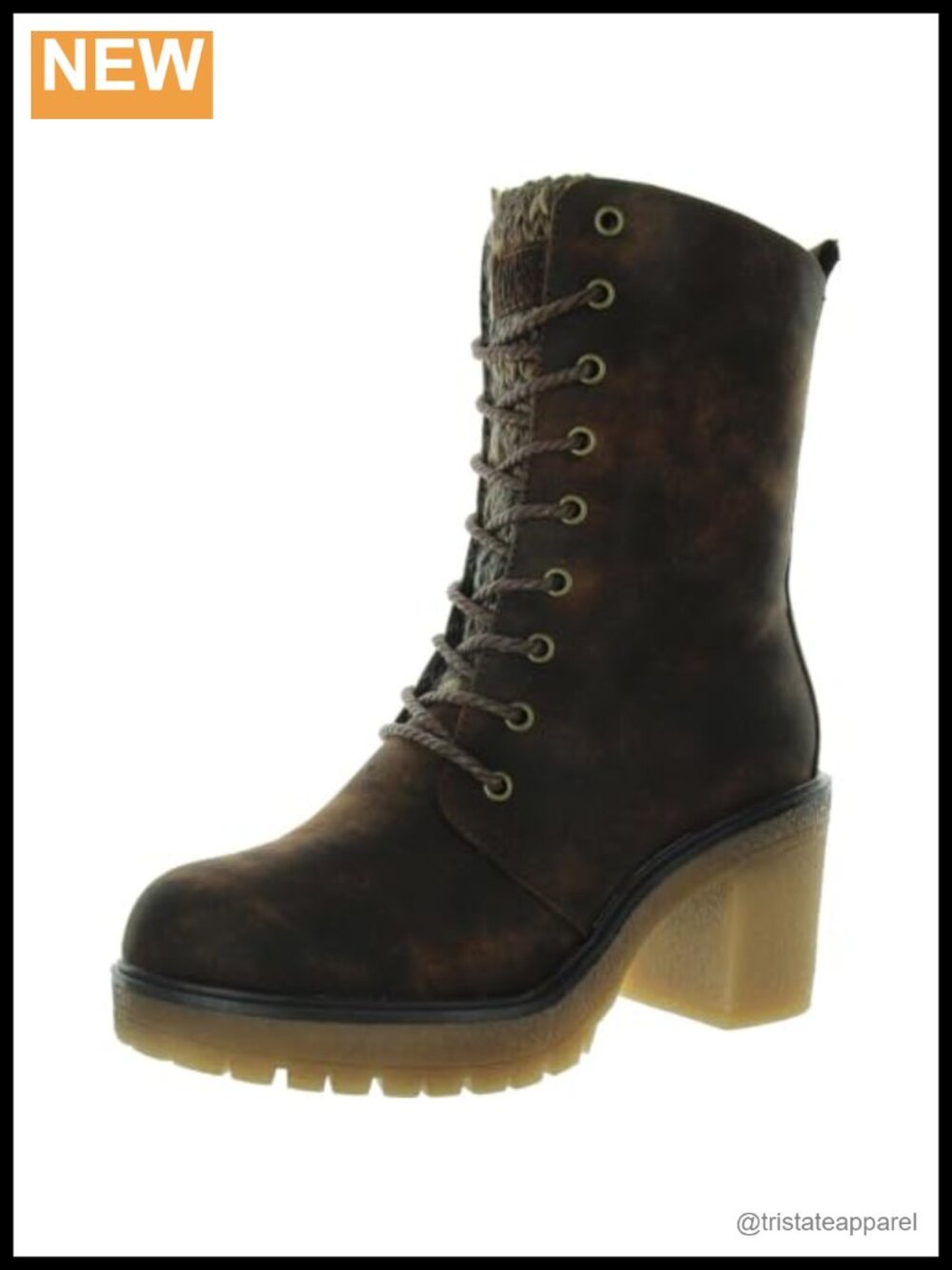 Faux Fur Lined Mid-Calf Block Heel Boots Water Resistant Zip Comfort